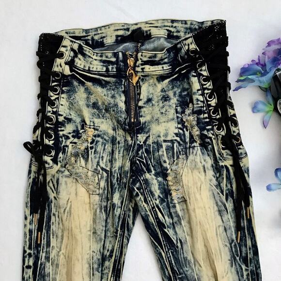 Baby Phat NWOT Distressed Stone Wash Skinny Jeans Juniors/Women 7/8 - Picture 3 of 11